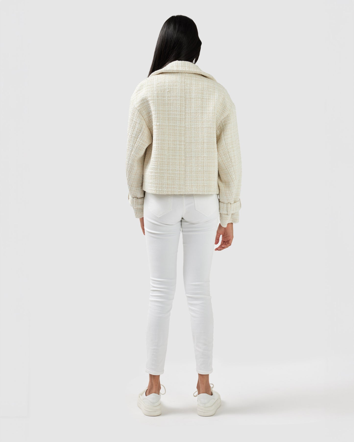 Power Over Me Tweed Jacket - Beige Marle