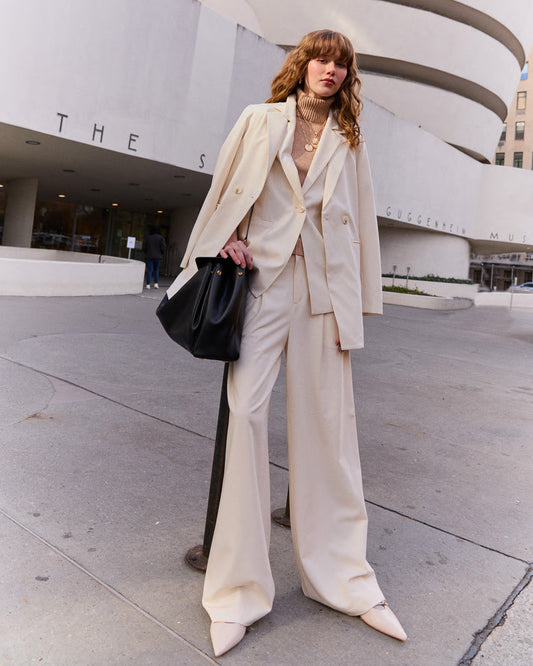 Ready for Your Love Wool Wide Leg Pant - Cream