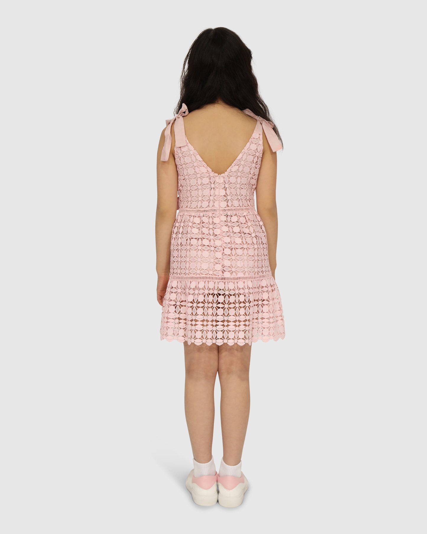 Rosy Mini Lace Dress - Dusty Rose