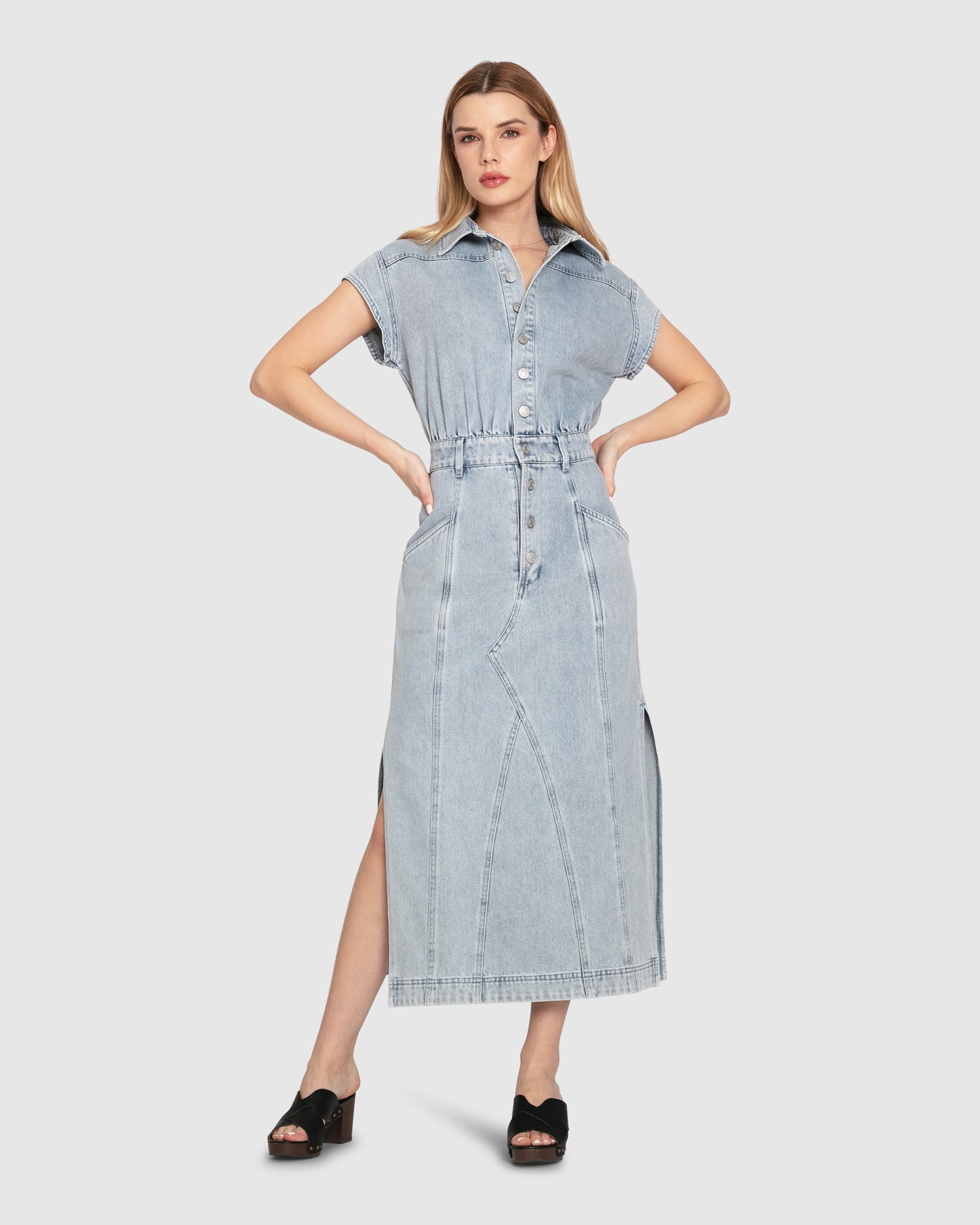 Sundown Denim Midi Shirt Dress