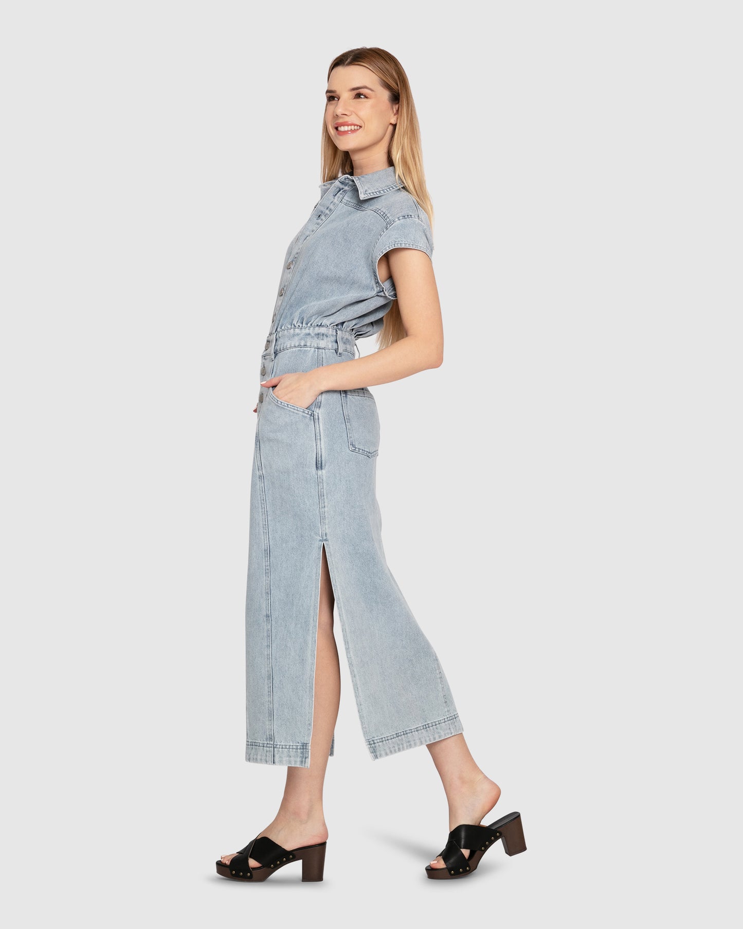 Sundown Denim Midi Shirt Dress