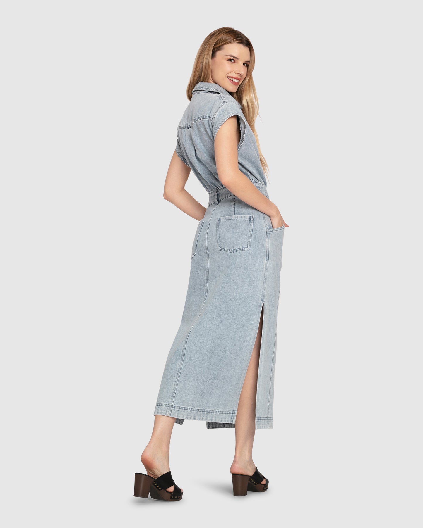 Sundown Denim Midi Shirt Dress