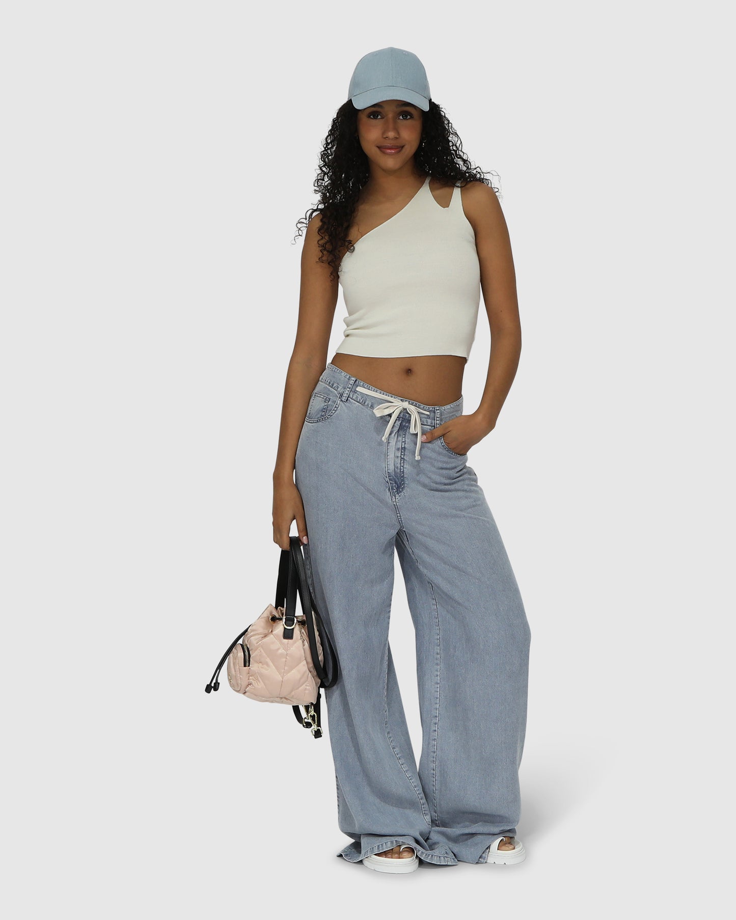 Set On You Wide Leg Pant - Stonewash