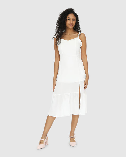 Summer Storm Midi Dress - White