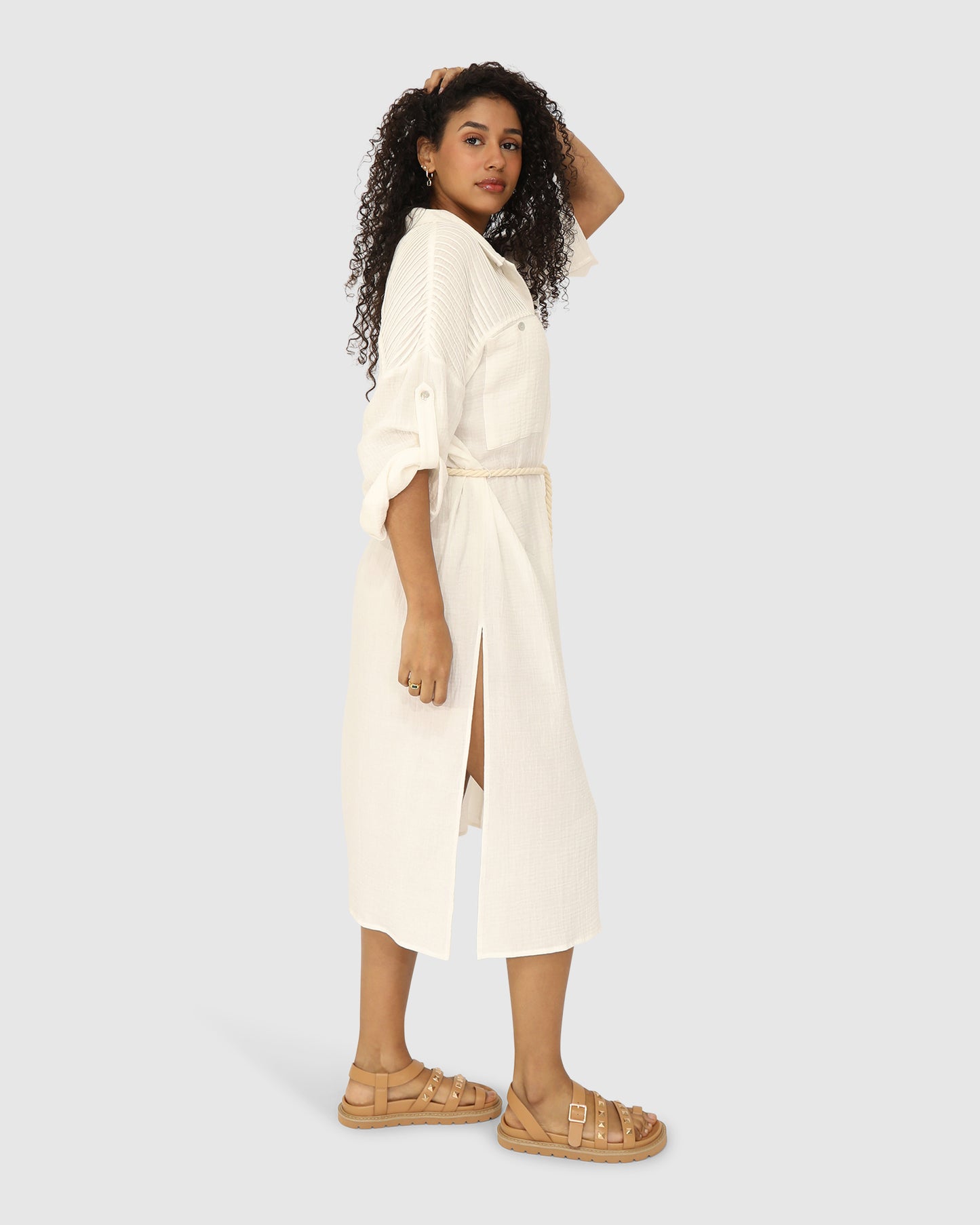 Seven Wonders Maxi Shirt Dress - White