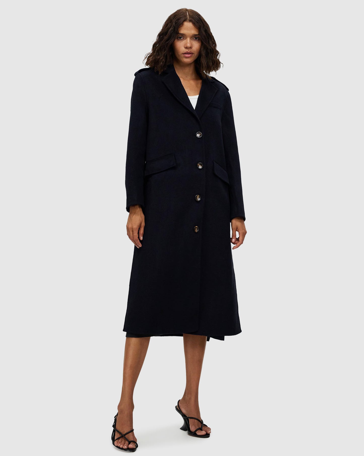 Tainted Love Longline Coat - Navy