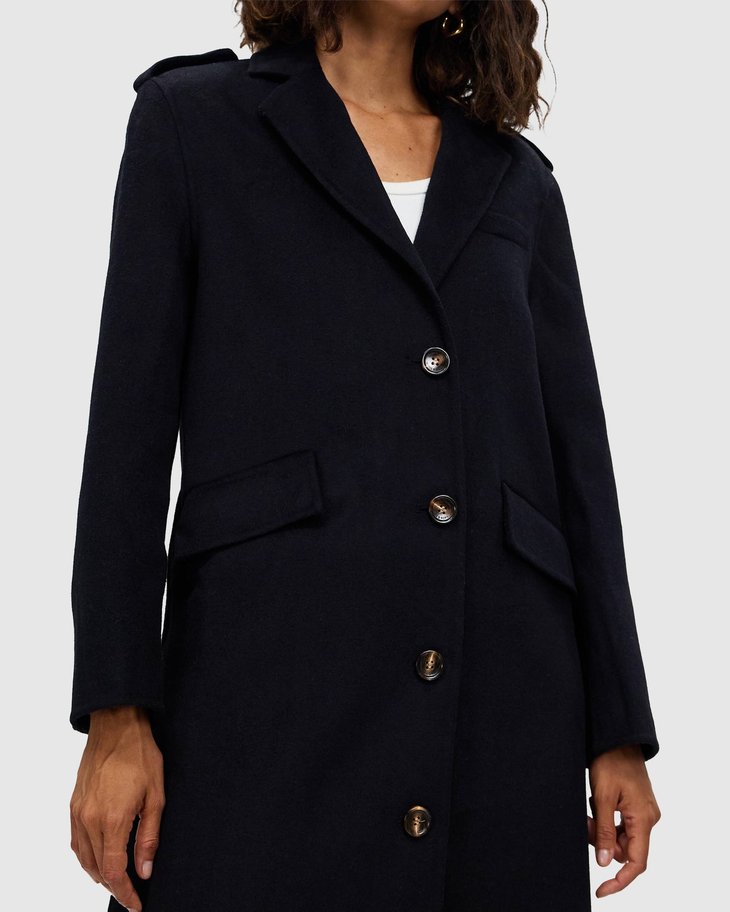 Tainted Love Longline Coat - Navy