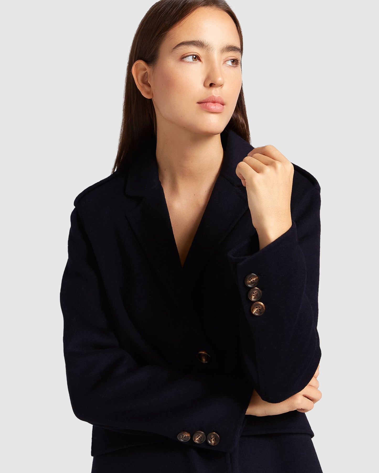 Tainted Love Longline Coat - Navy