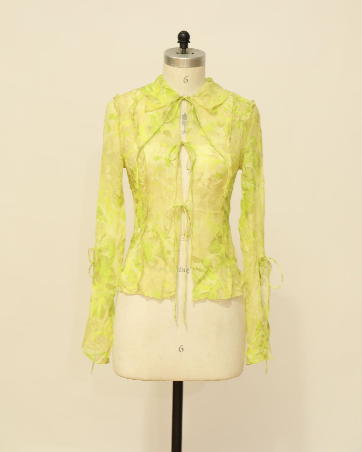 Mesh Tie Top - Lime