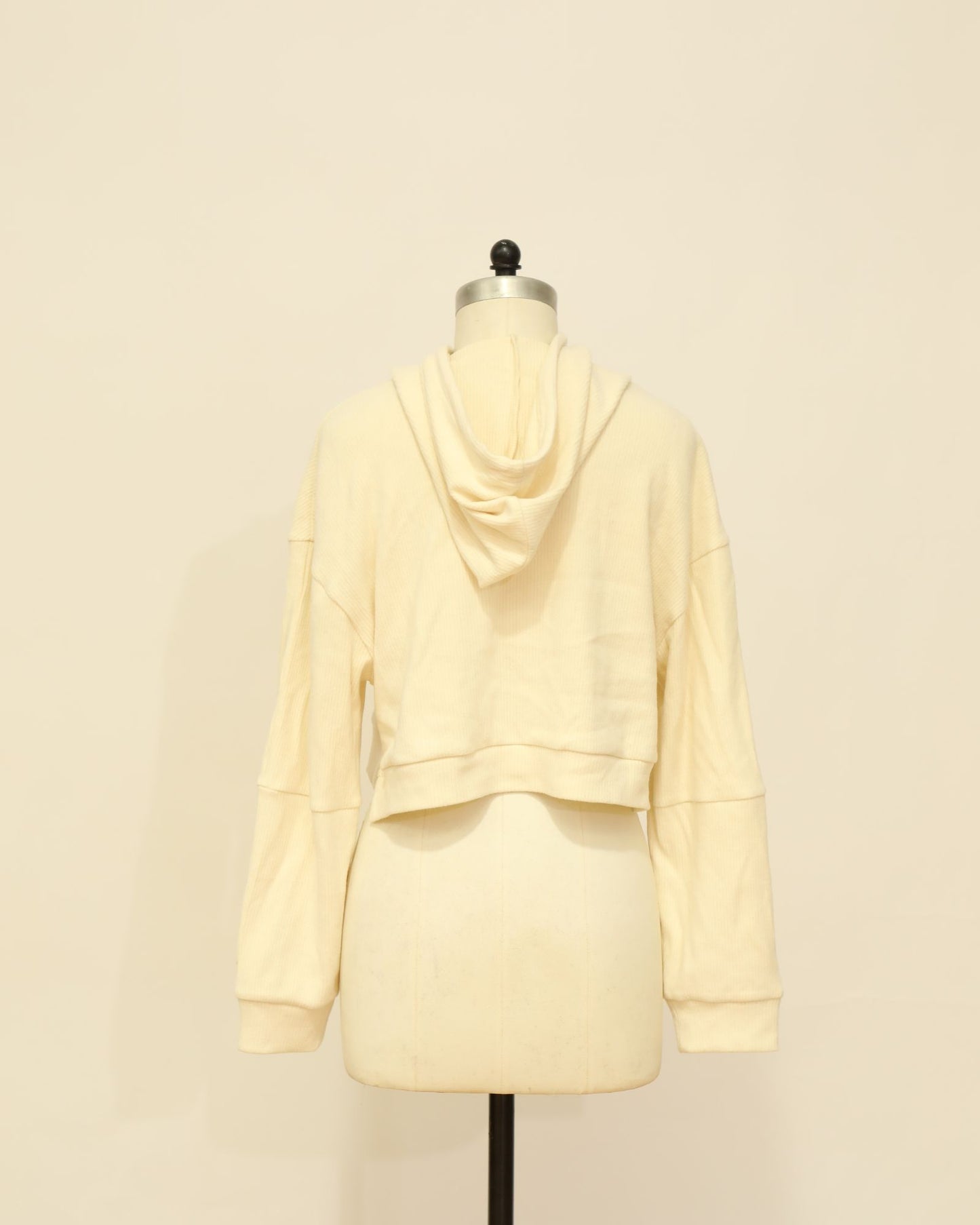 Hoodie with Pink Ties - Cream