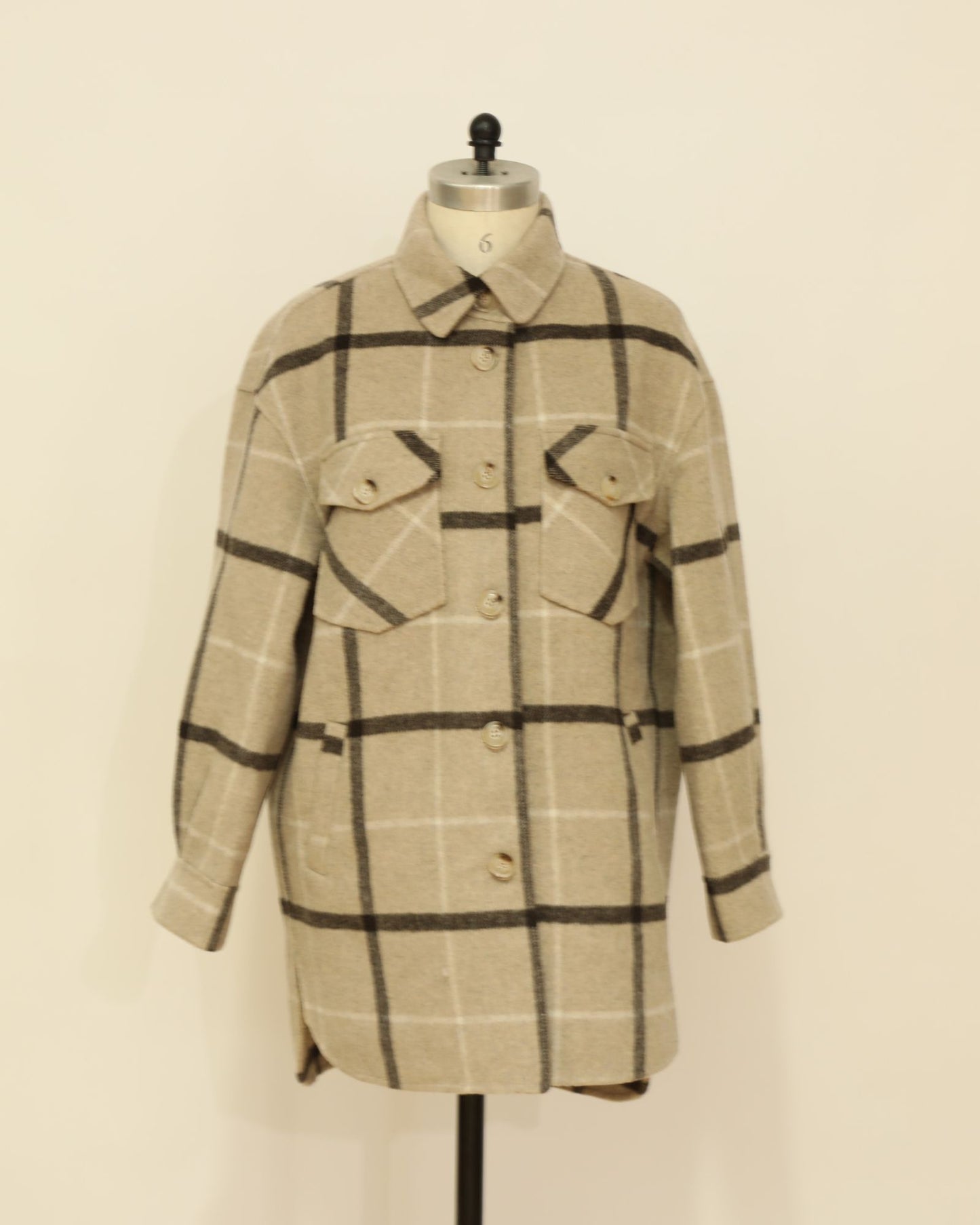 River's Edge Plaid Shacket - Oat Plaid