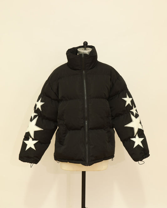 Star Detail Puffer Jacket - Black