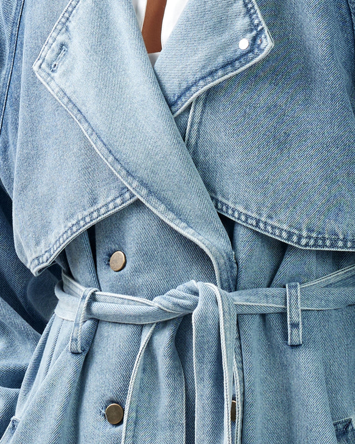 Wild Skies Denim Trench - Stonewash