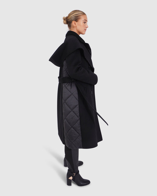 Walk Me Home Convertible Coat - Black