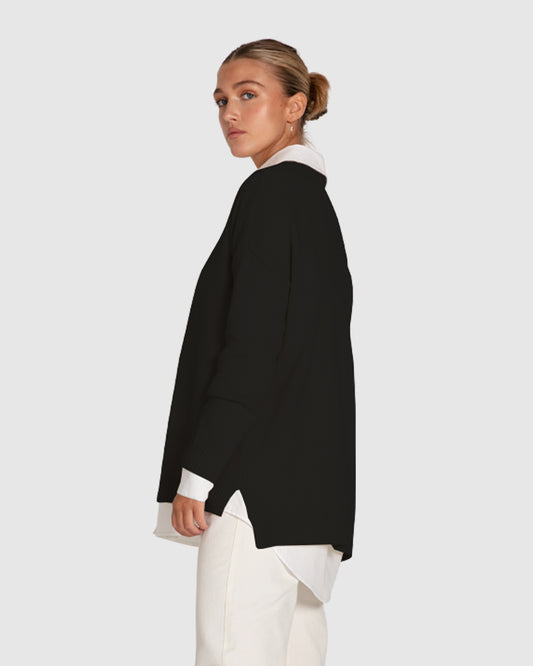 Wonder Of You Cashmere Blend Oversized Jumper - Black