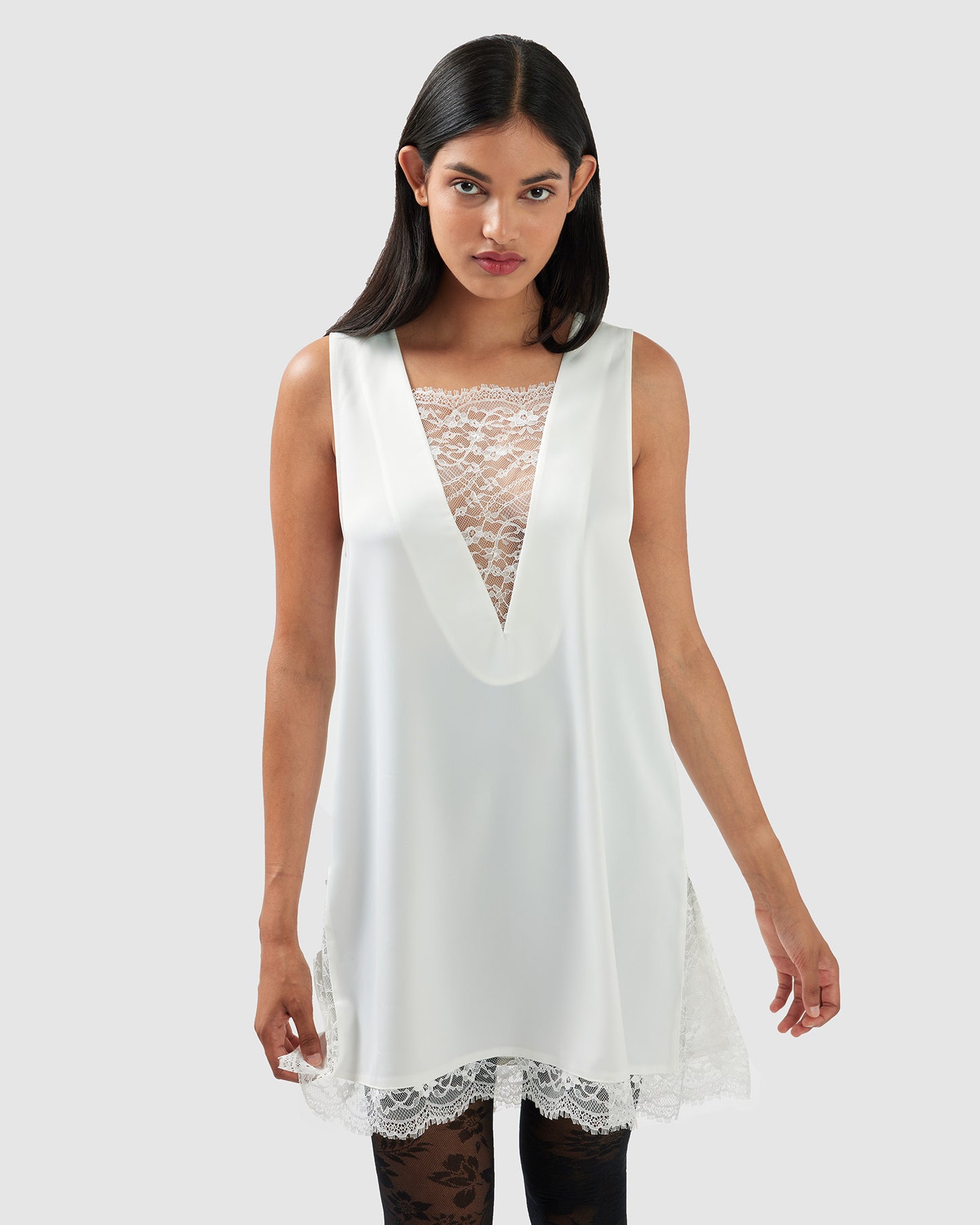 After Party Lace Mini Dress - Off-White