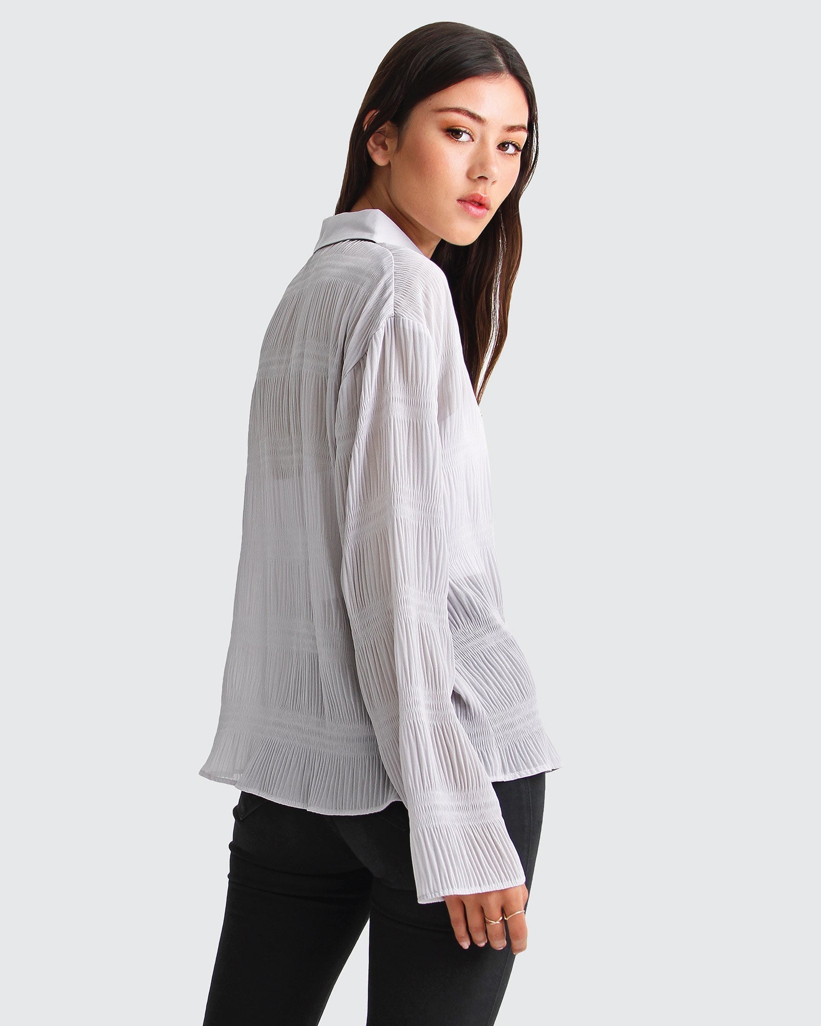 Grey chiffon blouse online