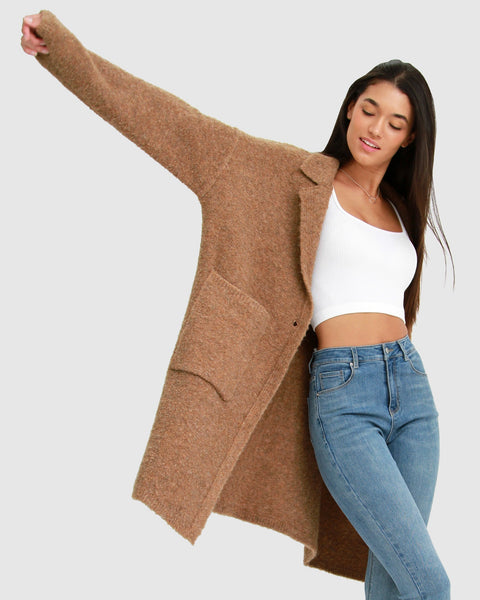 Camel hot sale sweater jacket