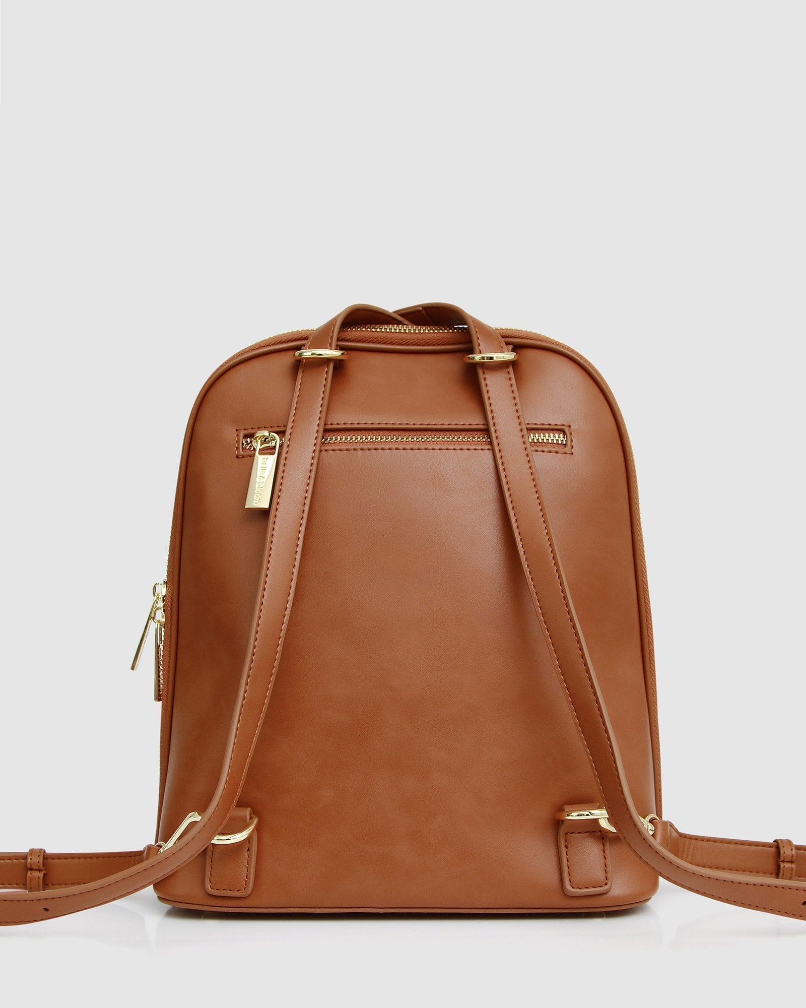 5th Ave Leather Backpack Camel Belle Bloom