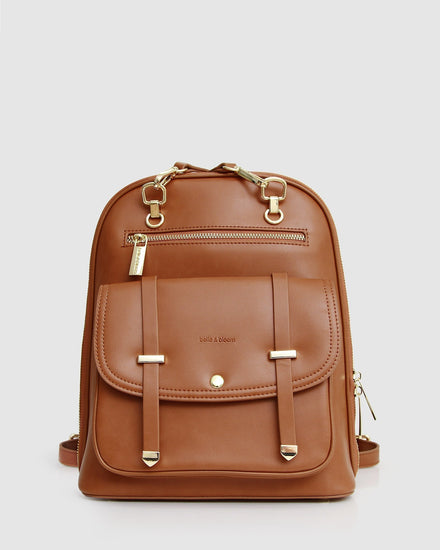 5th Ave Leather Backpack - Camel