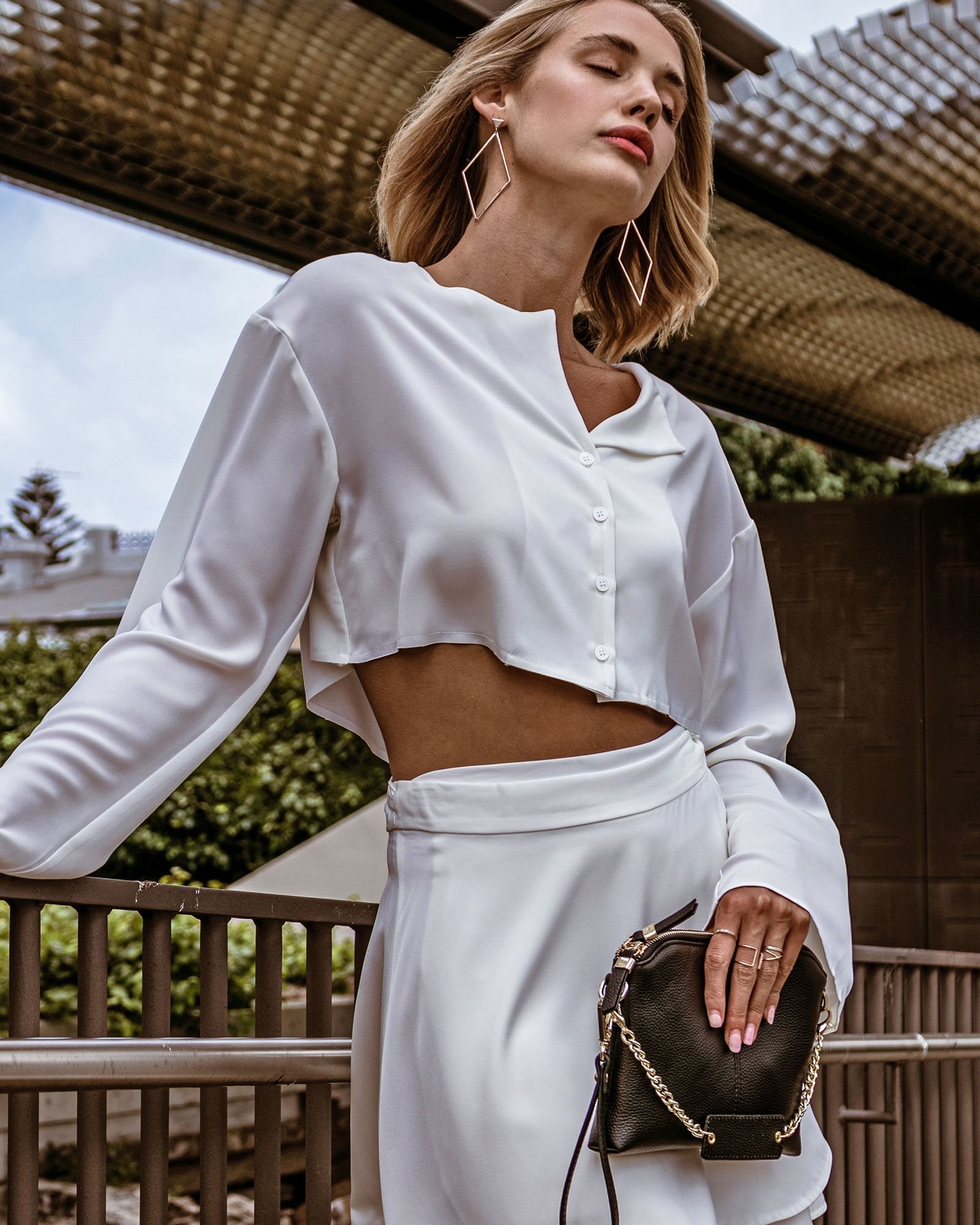 White skirt and crop hotsell top set