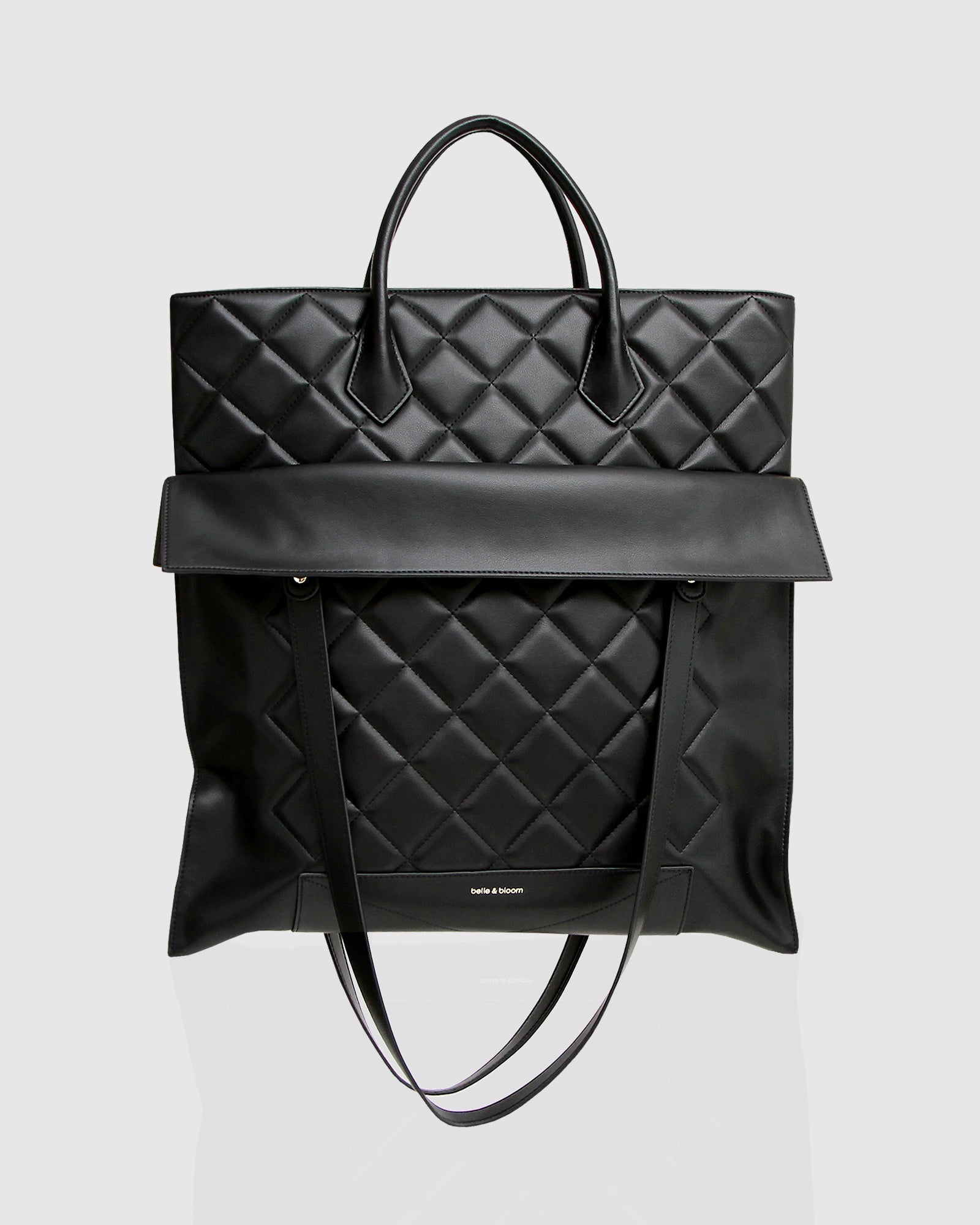 Kerikit store Lily Tote in Quilted Black leather