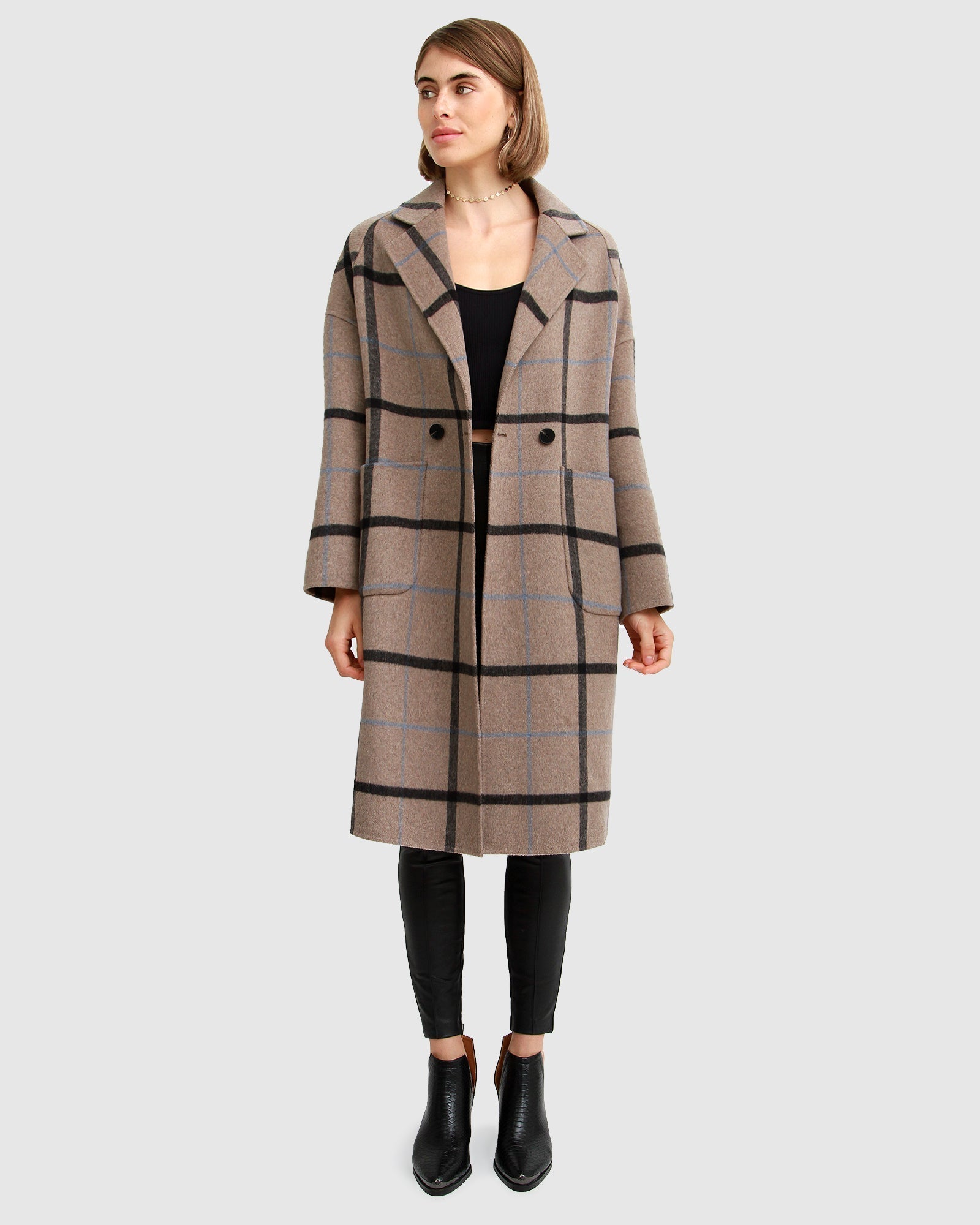 Peabody House Wool Blend Plaid Full outlet Length Coat