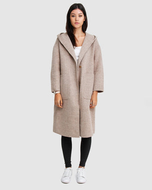 Wool Blend Oversized Coat Grey