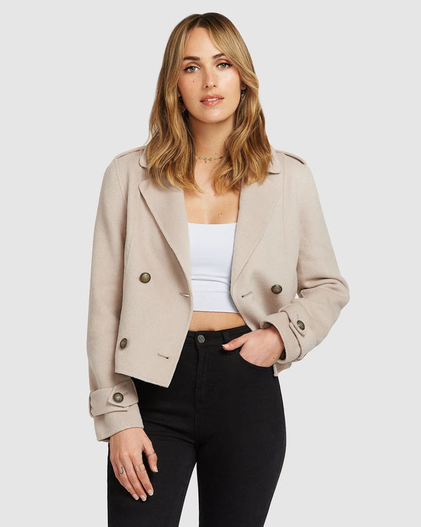 Better Off Military Peacoat - Sand – Belle & Bloom