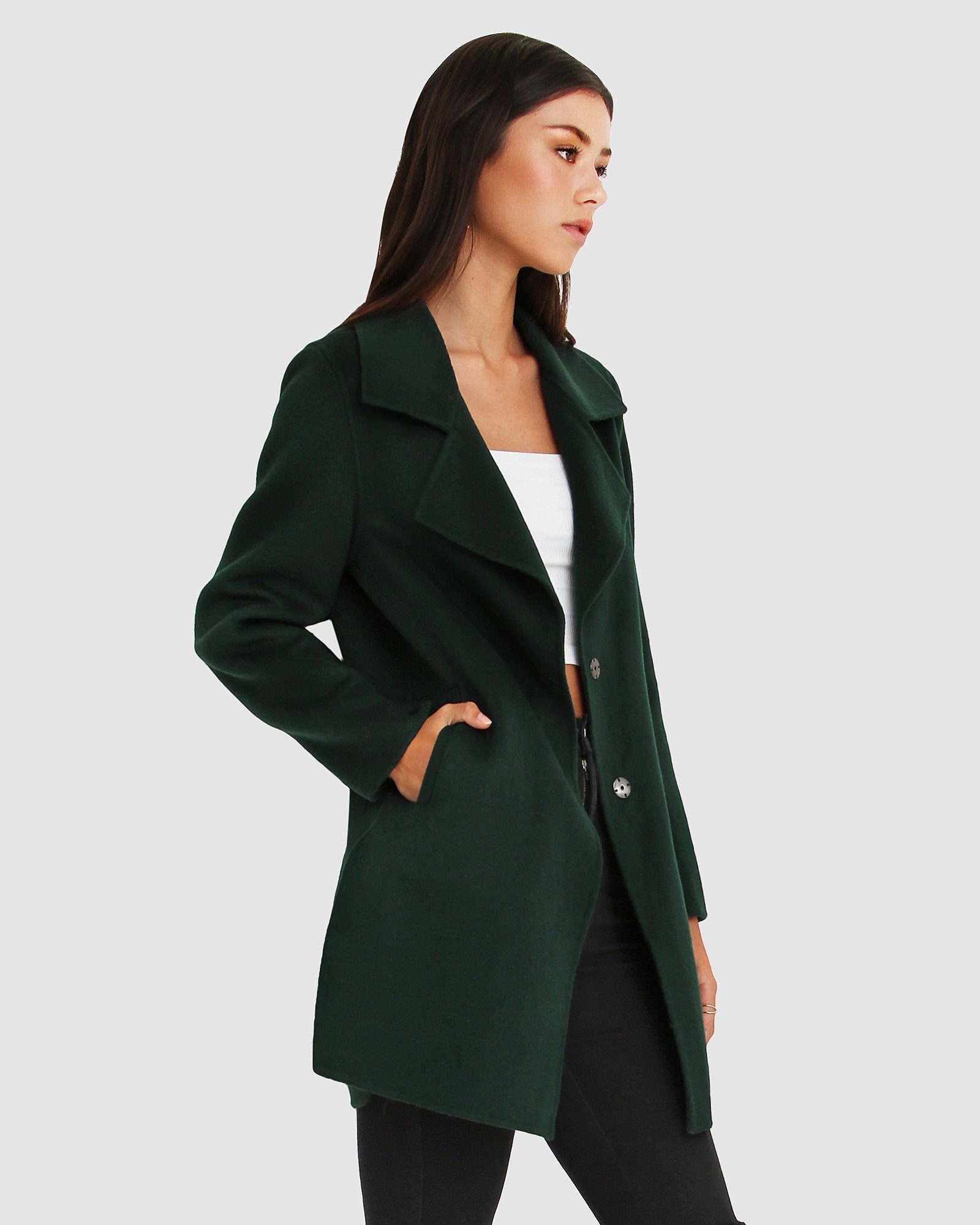 Green deals boyfriend coat